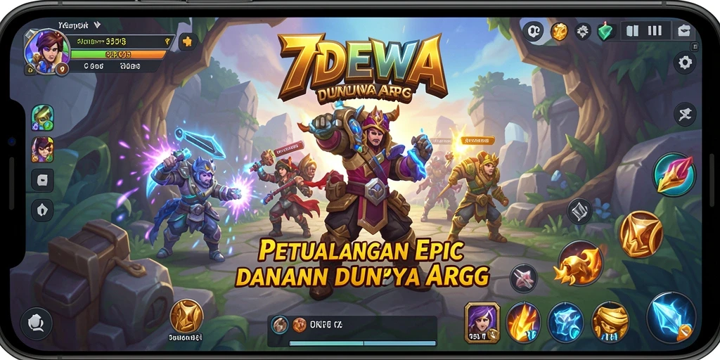 Tangkapan layar gameplay 7DEWA menunjukkan pertempuran seru di dunia fantasi.
