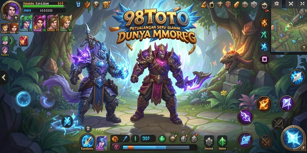 Tangkapan layar 98TOTO menampilkan aksi seru dalam game MMORPG.