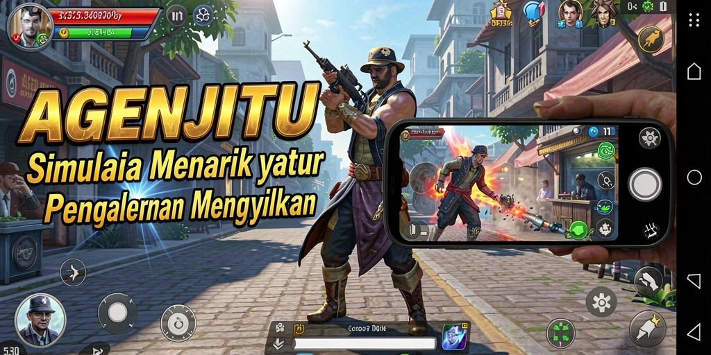 Tampilan menarik dari gameplay AGENJITU di dunia simulasi.