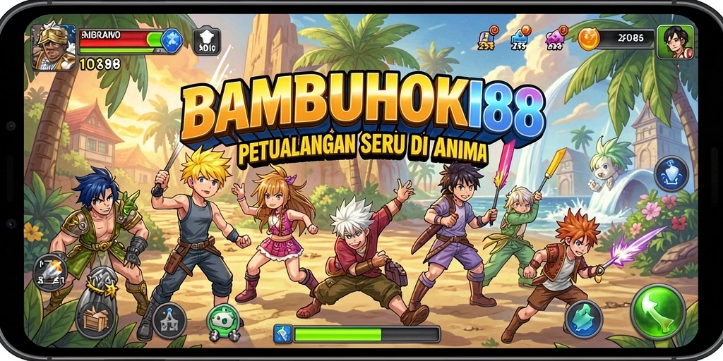 Screenshot menampilkan karakter anime bertarung di arena yang menegangkan.