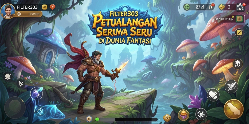 Screenshot utama FILTER303 menunjukkan aksi petualangan yang mendebarkan.