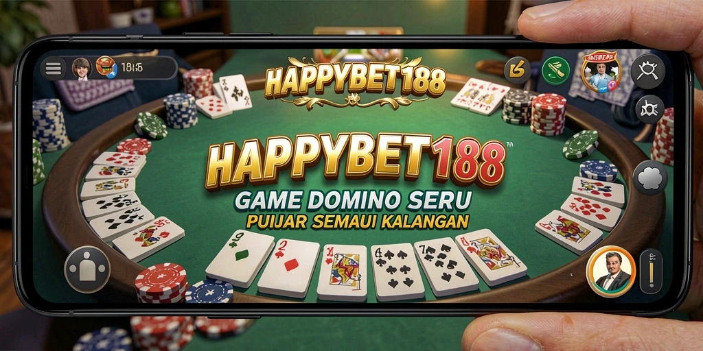 Tampilan gameplay seru dalam aplikasi Domino HAPPYBET188.
