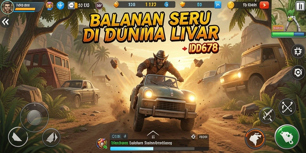 Tampilan gameplay seru dalam ID678 saat balapan di trek menantang.