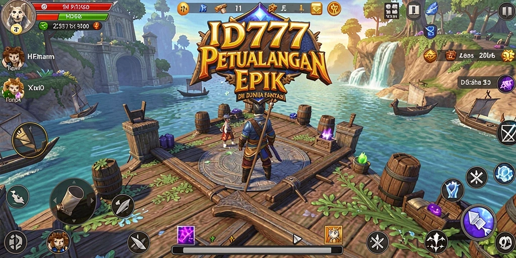 Gameplay RPG epik dalam ID777, menjelajahi dunia fantasi.