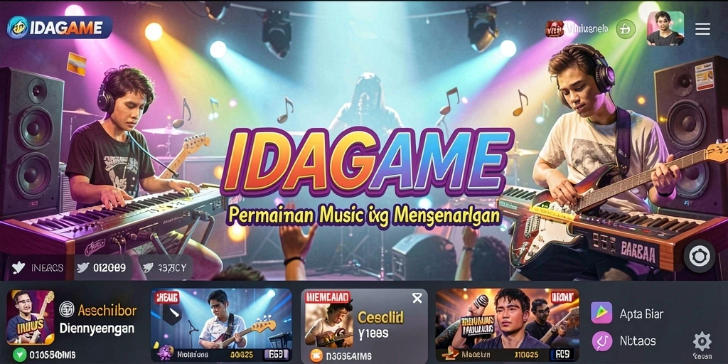 Tangkapan layar IDAGAME menampilkan antarmuka permainan musik yang menarik.