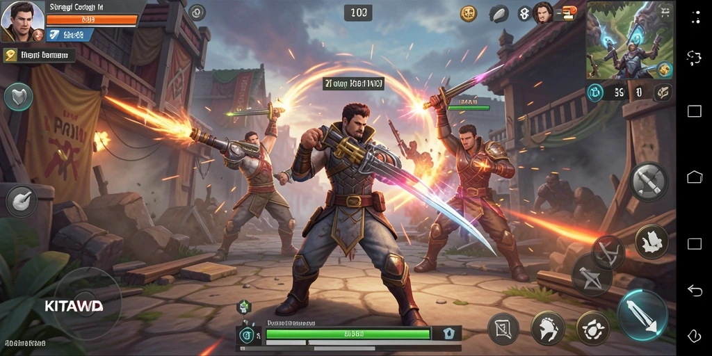 Tampilan gameplay yang mendebarkan dalam KITAWD dengan pertarungan strategi.