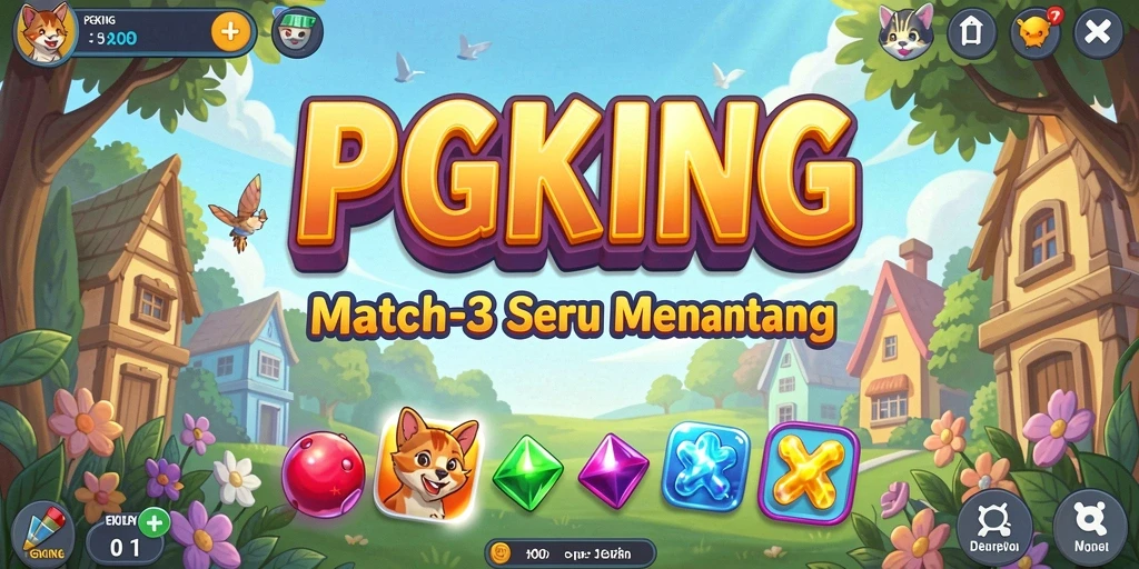 Tampilan gameplay PGKING yang penuh warna dan menarik.