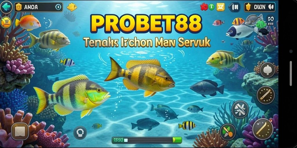 Screenshot gameplay menampilkan aksi menembak ikan yang seru.