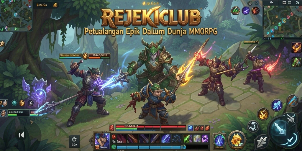 Tampilan seru gameplay REJEKICLUB dengan aksi petualangan MMORPG.