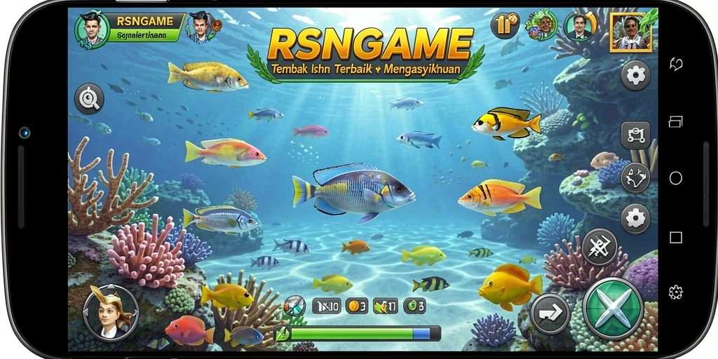 Tampilan gameplay seru dari RSNGAME saat menembak ikan.