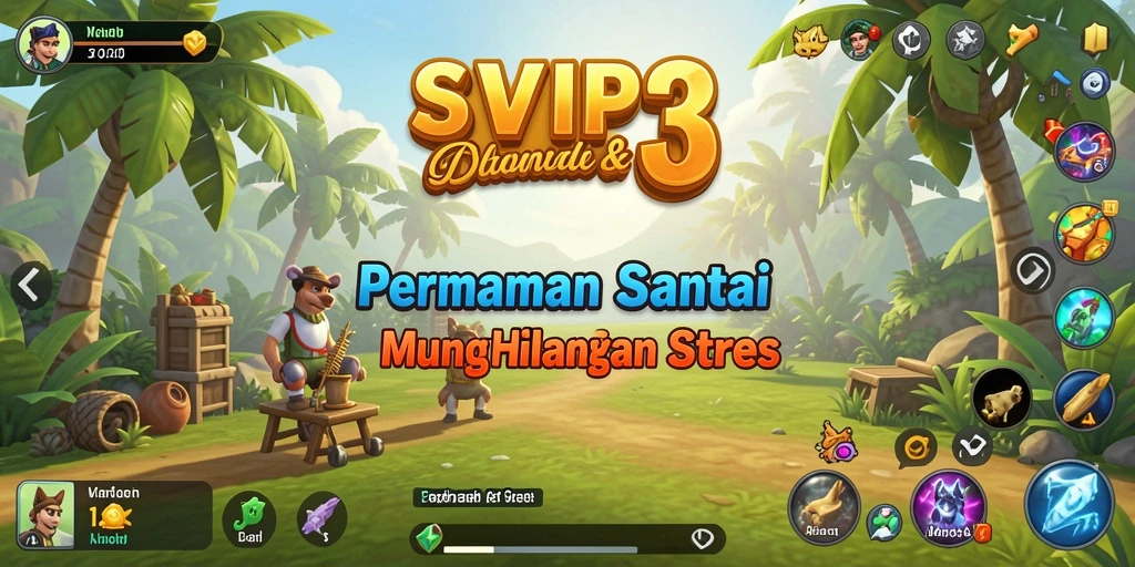 Tampilan gameplay SVIP3 dengan desain cerah dan interaktif.
