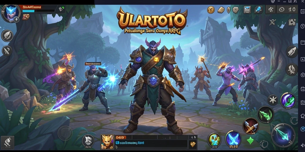 Tangkapan layar ULARTOTO menampilkan pertempuran intens ARPG yang mendebarkan.