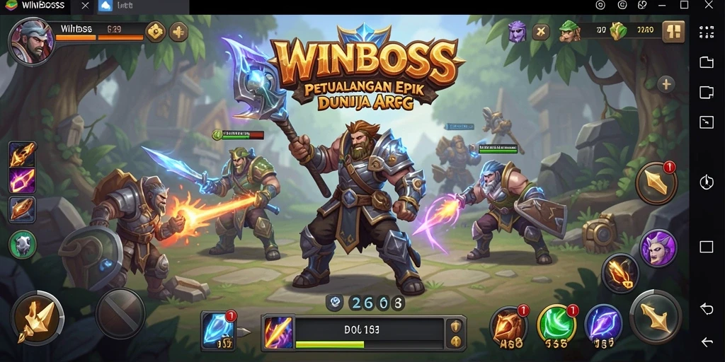 Screenshot gameplay ARPG WINBOSS menampilkan aksi seru dan visual memukau.
