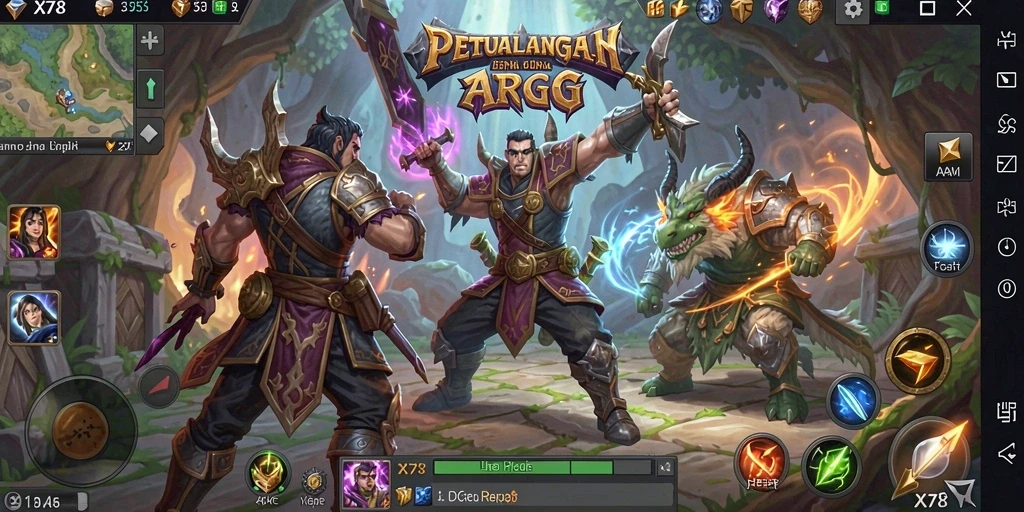 Tampilan gameplay X78 yang menegangkan dan penuh aksi ARPG.
